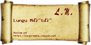 Lungu Máté névjegykártya